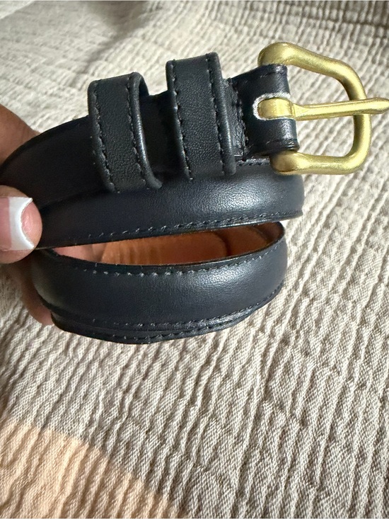 Coach Accessories - Coach Vintage Navy Blue Skinny Leather Belt womens Y2K Gold Brass Buckle Size s